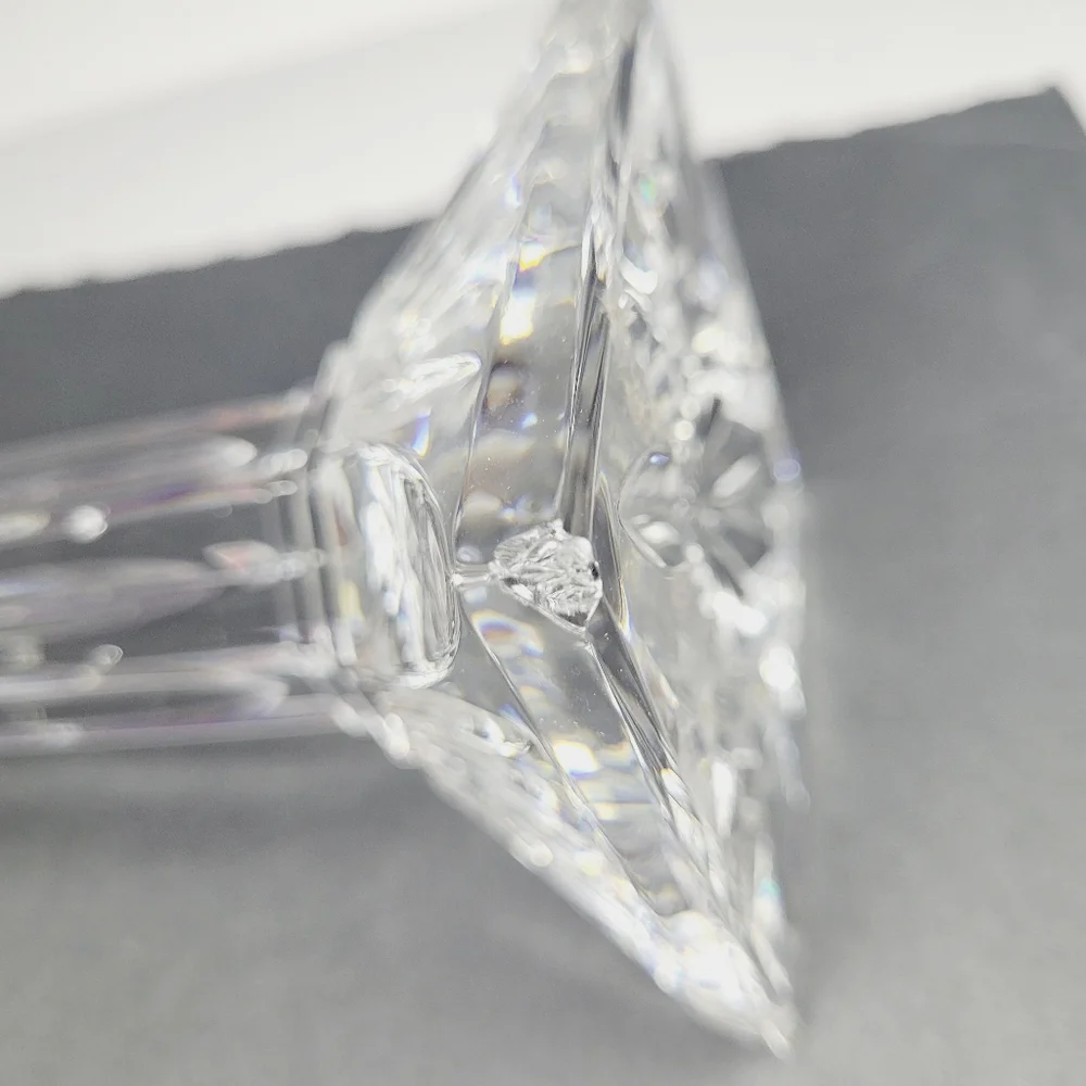 Set Of 2 Waterford Lismore Crystal 6” Column Candlesticks Made In Germany FLAW! - Picture 9 of 10
